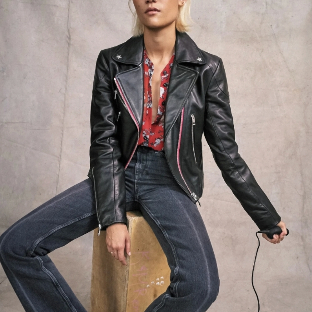 Rag & Bone NWOT Griffin Black Leather Jacket Size 4